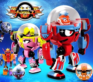 正版灵动创想蛋蛋小子派奇爆丸变形机器人爆能机甲王可动公仔玩具