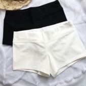 透气潮流紧身 薄款 女春夏黑白色纯棉不卷边安全打底裤 防走光超短款