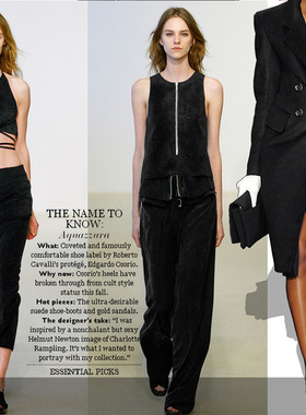 进口C****in客供弹力仿翻毛皮高品质麂皮绒布料时装面料黑色批发