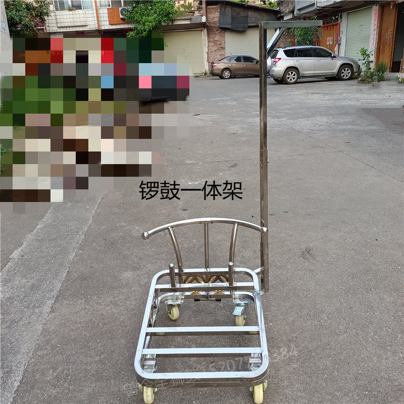 新款牛皮鼓不锈钢鼓架16寸18寸20寸舞狮醒狮道具锣鼓架铁管锣架鼓