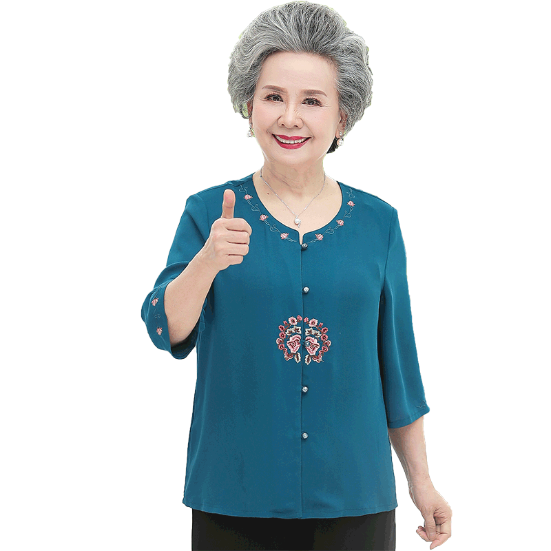 老年人加肥加大码衬衣胖妈妈装
