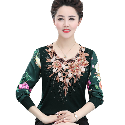 女士t恤中老年人衬衣打底衫薄款