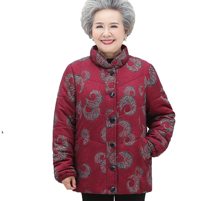棉袄加厚外套中老年羽绒棉奶奶装