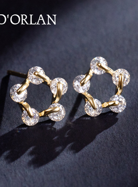 花朵纯银耳环小众设计感轻奢新款潮韩国气质网红简约小巧花瓣耳钉