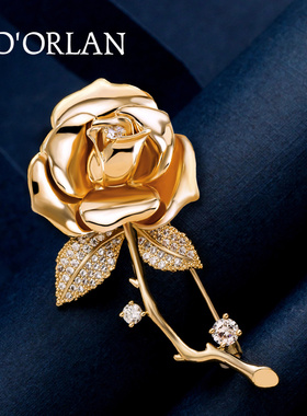 百搭玫瑰花胸针 简约大气韩国胸花时尚外套别针扣针气质大衣配饰