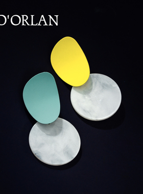 马卡龙小甜心纯银撞色清新耳钉女2020年新款潮可爱耳环少女耳饰品