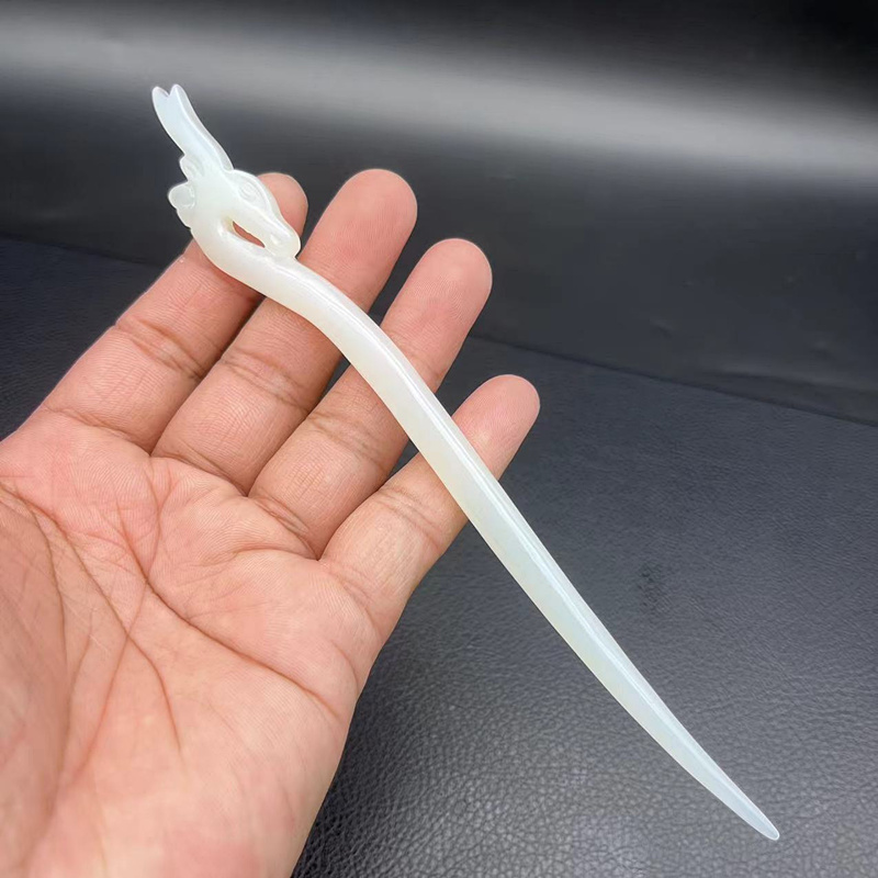 新款仿白玉一鹿有你发簪琉璃素雅簪子中式发钗梅花鹿汉服头饰发饰