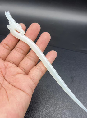 新款仿白玉一鹿有你发簪琉璃素雅簪子中式发钗梅花鹿汉服头饰发饰