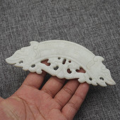 雪花玉仿古双面雕刻双龙玉佩玉璜双龙凤玉璧吊坠挂件汉服腰佩配饰