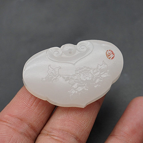 玉佩玉坠仿古双面雕刻蝶恋花