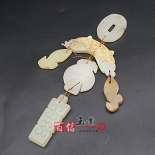岫玉仿古做旧玉组配玉石风铃腰佩腰坠古风汉服戏曲服装配饰玉挂坠