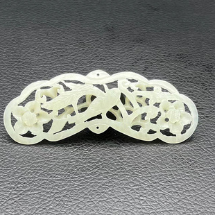 和田玉喜上眉梢吊坠挂件仿古明清拉丝镂空雕刻喜鹊梅花玉佩毛衣坠