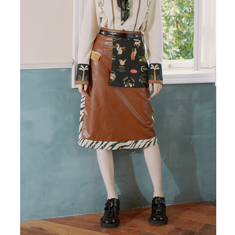 THESEVENTHTAIL designer brand Asymmetry Zebra printing Mosaic Apron type skirtin the Women's clothing/Boutique , Skirts  category - from Buy2taobao.com to provide professional Taobao agent buy service
