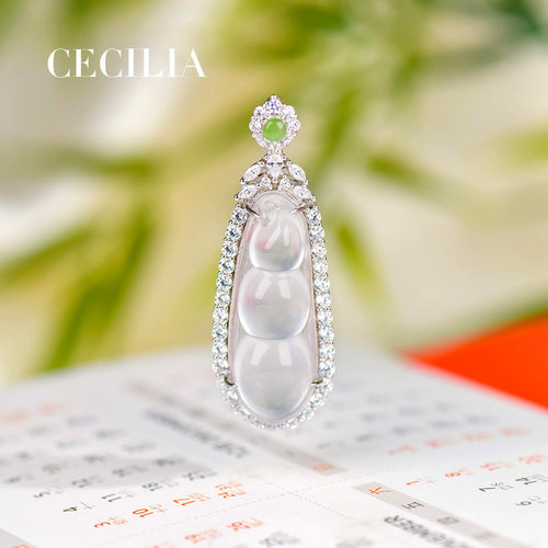 CECILIA珠宝水沫玉福豆吊坠