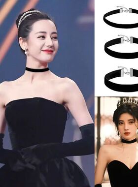 合金丝绒女复古优雅黑色项圈
