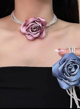 布仿珍珠女夸张大花朵