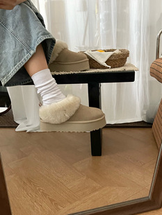 桑坡村2025新款女冬季厚底保暖百搭韩系简约塔茨勒便鞋