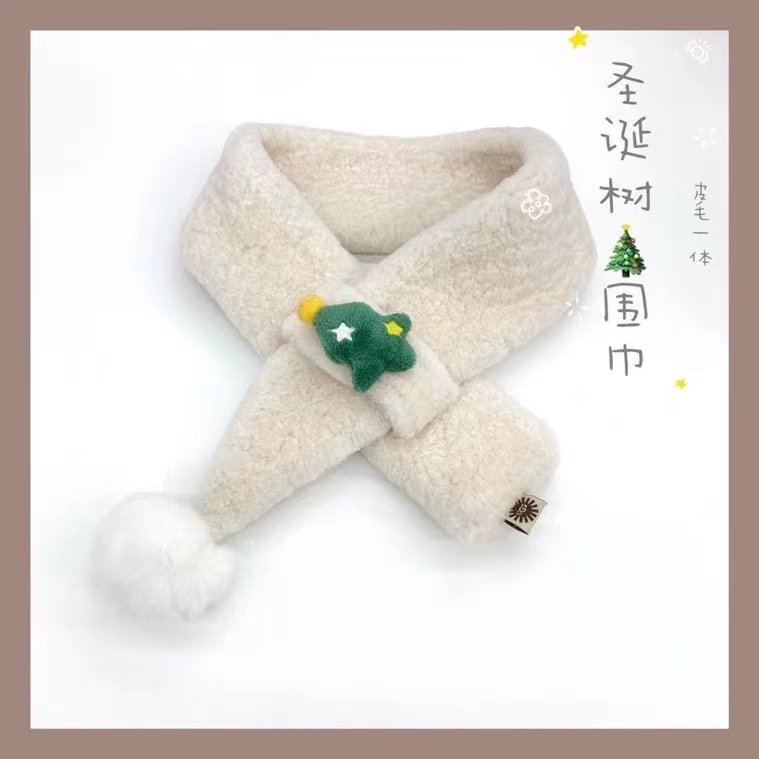 澳洲进口羊毛卡通防风保暖可爱百搭韩版围脖护颈