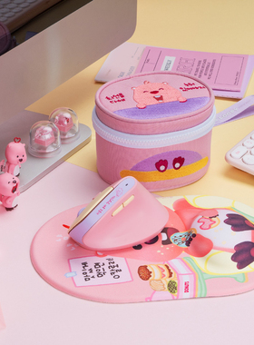 韩国loopy粉红海狸人体工学直立竖握鼠标无线充电静音卡通可爱女