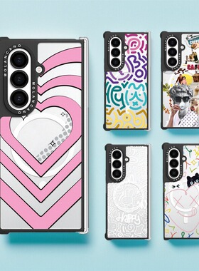 韩国MOLAN适用三星Galaxy z fold7手机壳线条猫卡通折叠屏透明w26心系天下防摔带磁吸保护套全包铰链保护壳