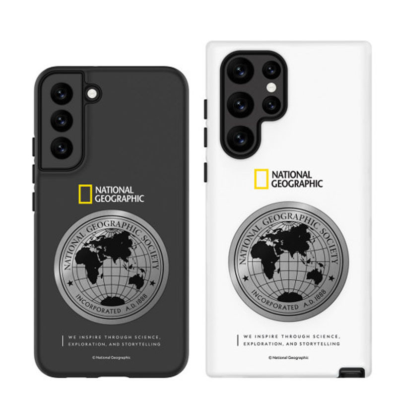 国家地理适用三星S25 ultra手机壳 经典地球S24防摔保护套双层耐摔套金属地球可车载磁吸S23ultra保护套商务