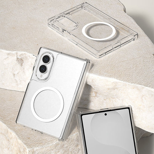 韩国MOLAN适用三星Galaxy z fold8 ultra手机壳fold8保护套透明全包折叠屏心系天下带磁吸保护套全包铰链