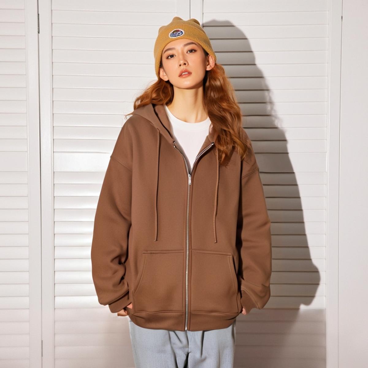 连帽卫衣BM宽松开衫外套女