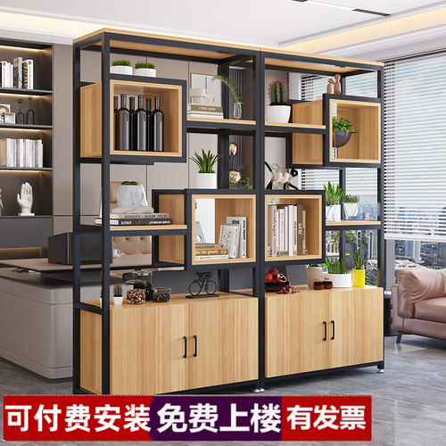 办公室屏风隔断柜置物架公司花架展示柜简约客厅隔间墙落地书架