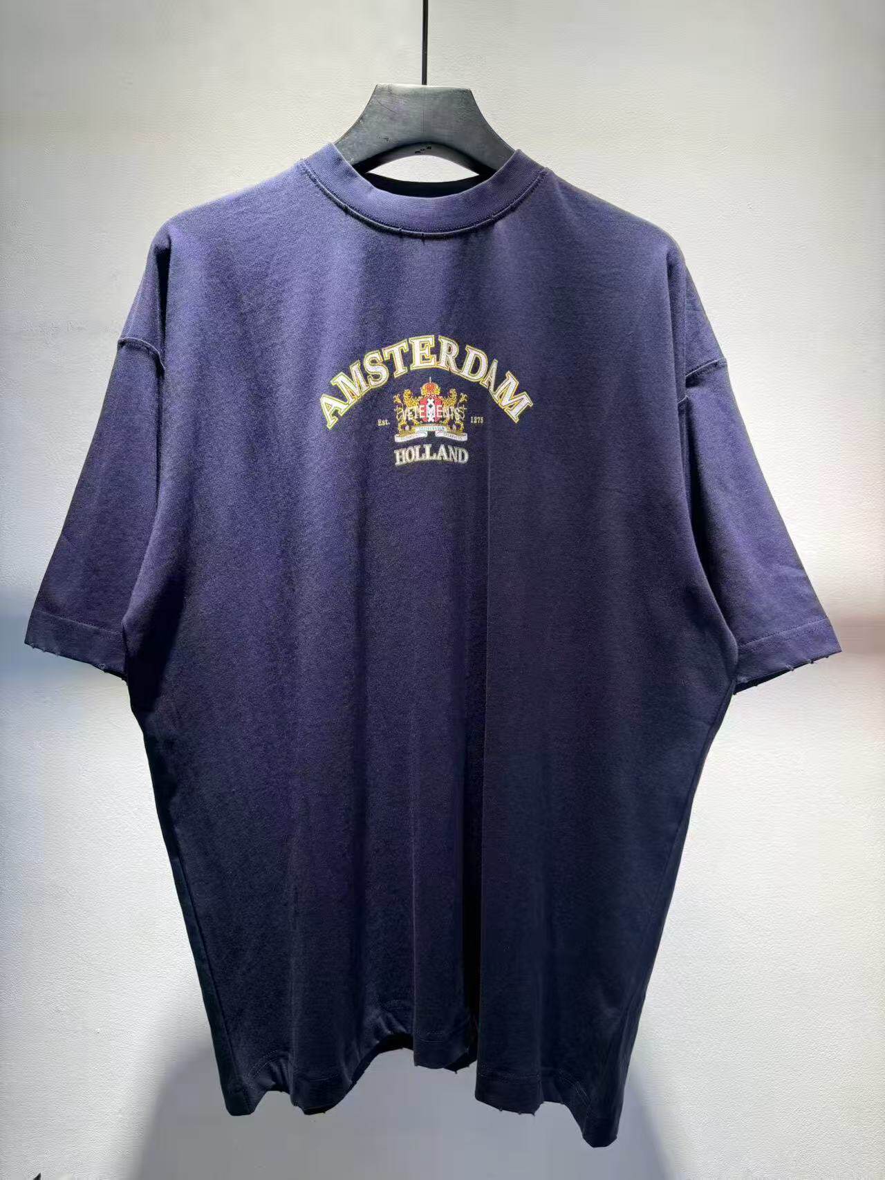 thumbnail for In Stock IETEMENTS AMSTERDAM HOLLAND Amsterdam Printed Loose Short-Sleeve T-Shirt