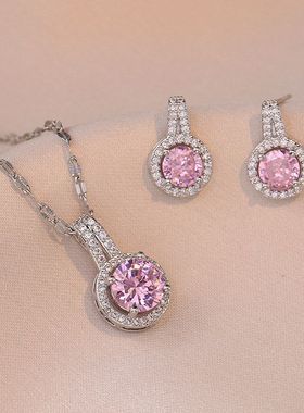 钛钢项链女 直播锆石耳环小众简约韩国锁骨链简约钛钢不掉色饰品