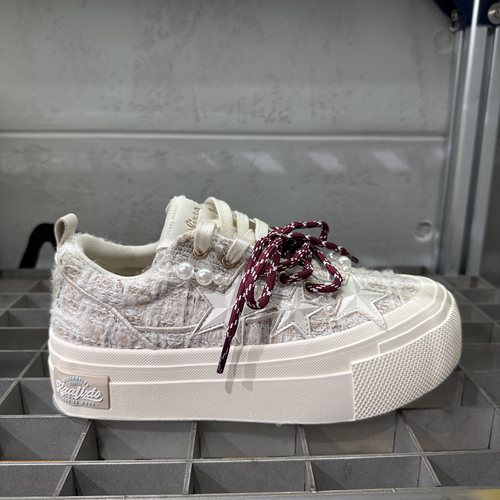 kaalixto小香风星星鞋国潮厚底增高时尚百搭情侣款休闲帆布鞋