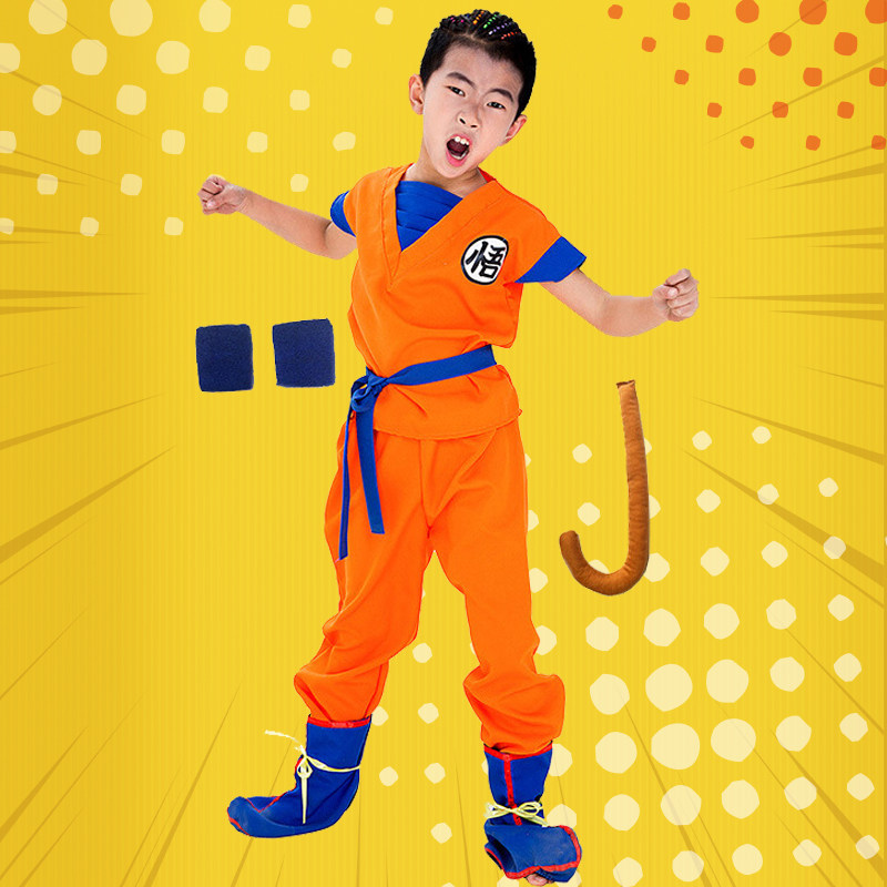 七龙珠孙悟空服装动漫超级赛亚人万圣节cosplay衣服儿童演出儿童