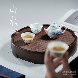 云水间水平壶套组功夫茶具套装 景德镇纯手绘茶壶薄胎单杯