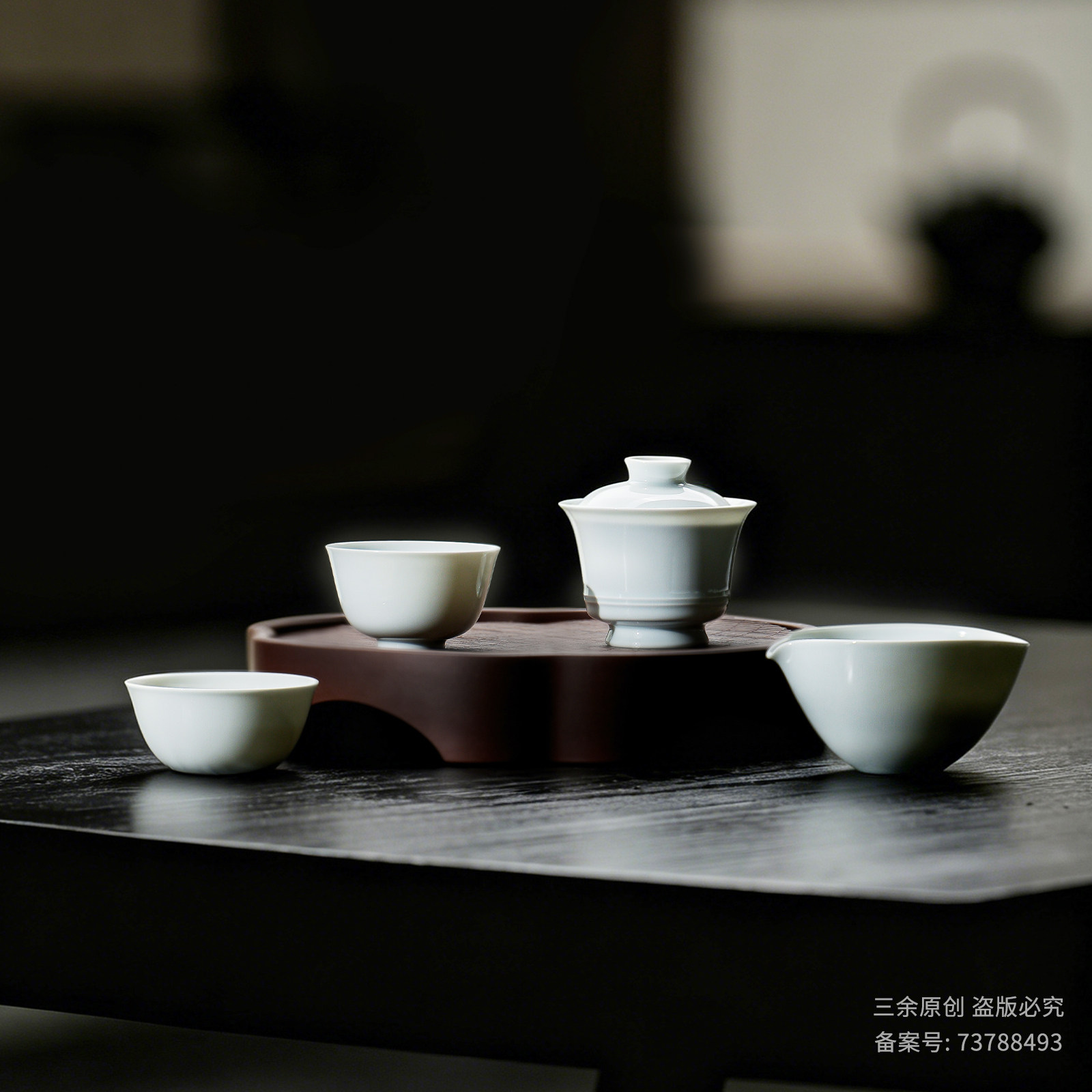 原矿白瓷【温润如玉】景德镇陶瓷茶杯主人杯单杯手工茶壶盖碗高档