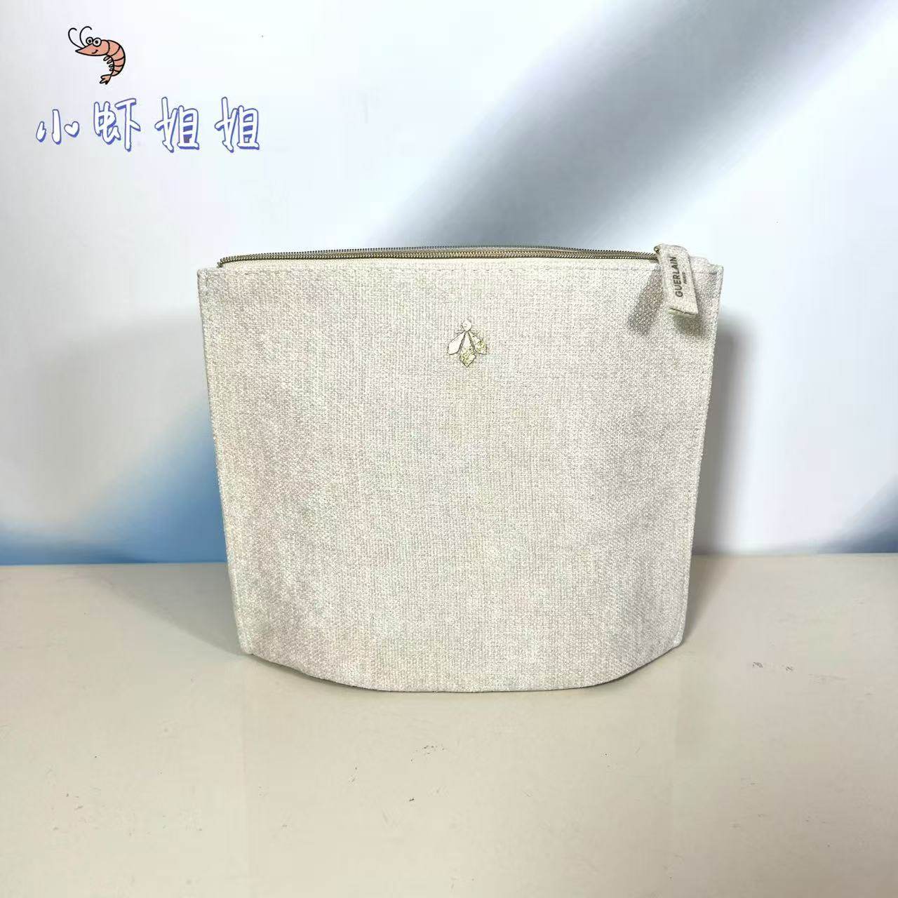 娇兰新款帝皇蜂米色化妆包大容量手拿收纳包整理包