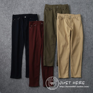 日本原单春秋女士简约百搭工装裤出口外贸萝卜裤修身哈伦裤长裤