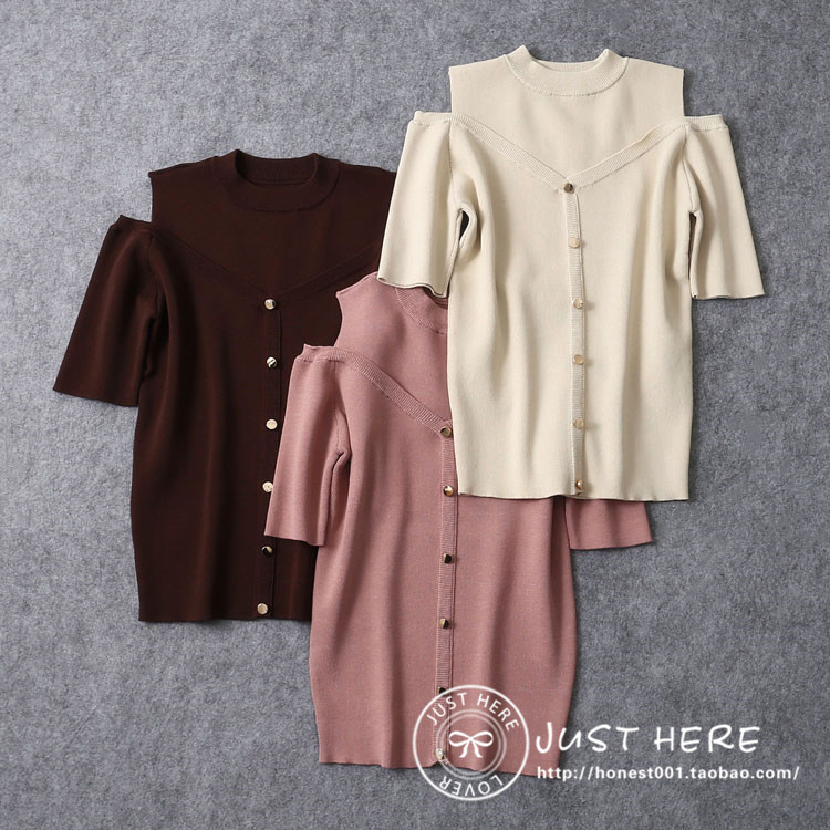 短袖通勤常规纯色针织女式