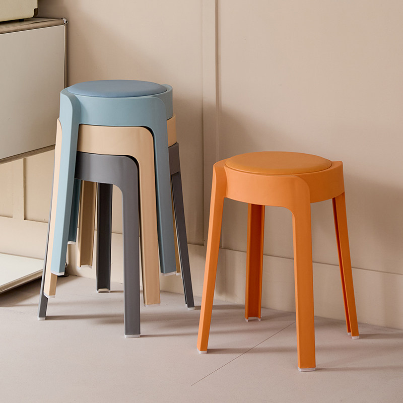 塑料凳子加厚家用大座面可叠放餐桌板凳高圆凳客人备用软包风车凳,住宅家具,风车凳,淘宝优惠券,粉丝福利购,淘宝优惠卷