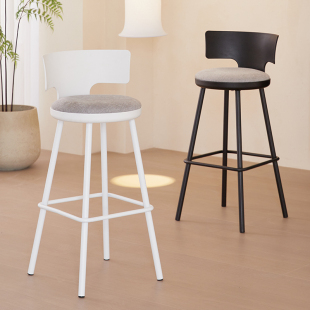 北欧简约高脚凳吧台椅创意网红酒吧椅奶茶店前台椅子餐椅靠背凳子