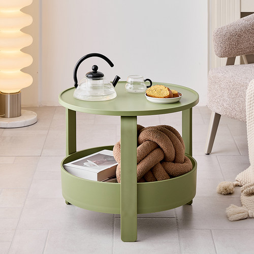 统道奶油风沙发小边几可移动茶几