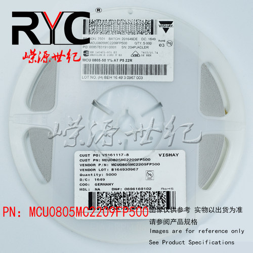 MCU0805MC2209FP500 Vishay进口原装 SMD 0805 薄膜电阻器