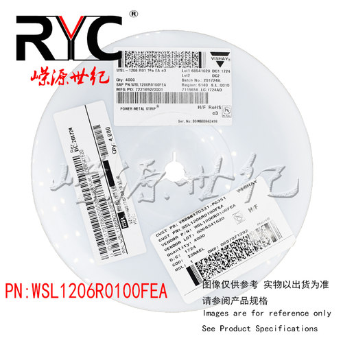 WSL1206R0100FEA VISHAY 电流传感电阻器 SMD 1/4watt .01ohms 1%