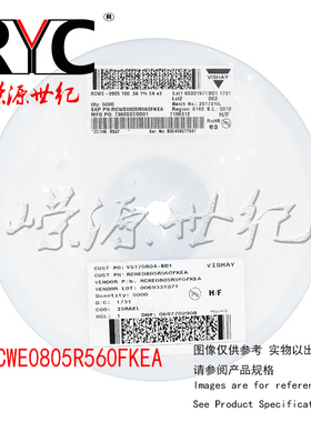 RCWE0805R560FKEA VISHAY 电流传感电阻器1/4W .56ohms 1% 100ppm