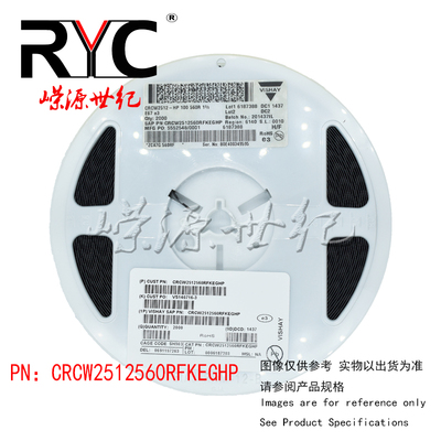 CRCW2512560RFKEGHP VISHAY原装 厚膜电阻器1.5W 560ohms 1% 500V