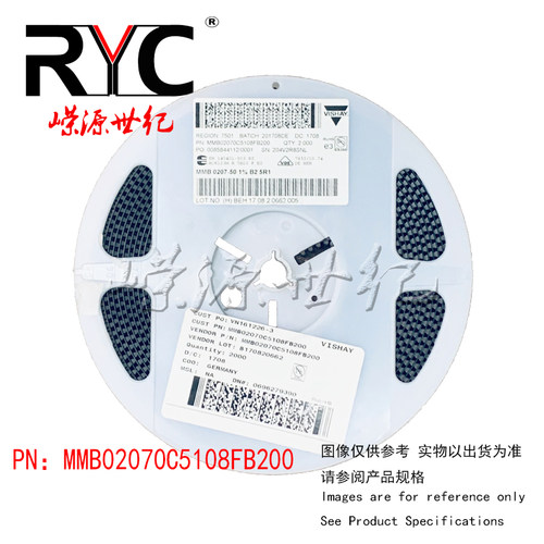 MMB02070C5108FB200 VISHAY 原装 0207MELF电阻器 1W 5.1ohms 1%