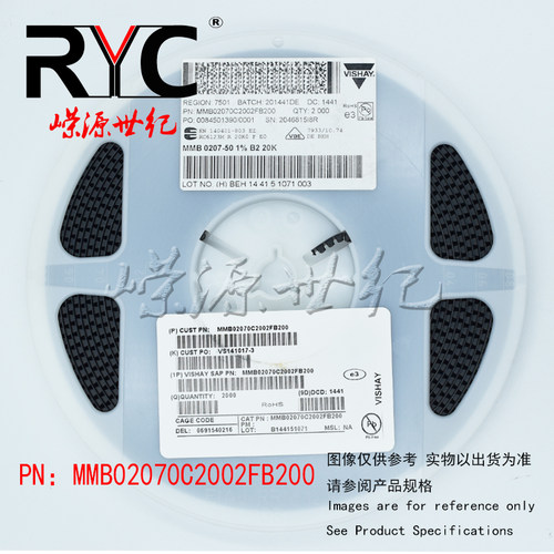 MMB02070C2002FB200 VISHAY 原装 0207 MELF电阻器 1W 20Kohms 1%