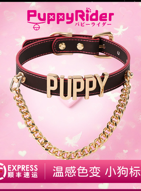 PUPPYRIDER字母小狗温变项圈朋克亚文化脖环choker手作情侣可定制