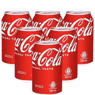 多口味可选 香港进口柠檬可口可乐Coke柠檬味碳酸饮料汽水330mlX6
