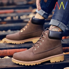 Winter Boots For Men Retro Work Ski Mens Leather Shoes