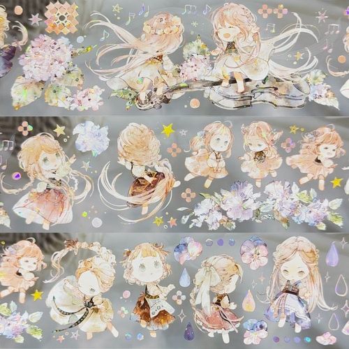 冰川分装手账胶带舞于夏花之庭舞于浅梦之庭小可爱女孩系列模切